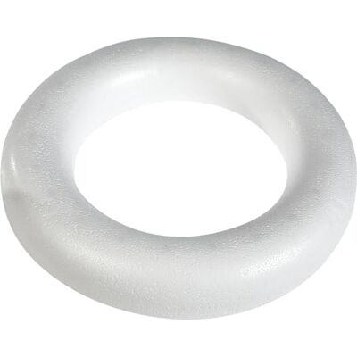 GLOREX 6 3803 833 halve ring van piepschuim, achterkant plat, wit, diameter ca. 30 cm, voor het vormgeven van adventskransen, paaskransen en andere decoratieve elementen GLOREX 6 3803 833 halve ring van piepschuim, achterkant plat, wit, diameter ca. 30 cm, voor het vormgeven van adventskransen, paaskransen en andere decoratieve elementen