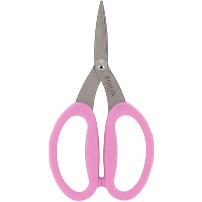 Bohin France Micro-Serrated Naaischaar Groot en Zacht Handvat Schaar voor Stoffen, Garens en Draden, Roze, 17.5 x 5cm 1 Stuk Bohin France Micro-Serrated Naaischaar Groot en Zacht Handvat Schaar voor Stoffen, Garens en Draden, Roze, 17.5 x 5cm 1 Stuk