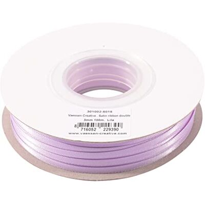 Creative Satijnen lint 3 mm x 100 m lila, lint, decoratielint om te knutselen, stoffen linten voor bruiloft, doop en verjaardagscadeaus Creative Satijnen lint 3 mm x 100 m lila, lint, decoratielint om te knutselen, stoffen linten voor bruiloft, doop en verjaardagscadeaus