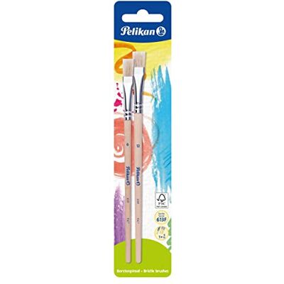 Pelikan 720383 Borstel, type 613F, grootte 6/12 op blister Borstelpenselenset soort 613F, maat 6 en 12, 2 stuks Pelikan 720383 Borstel, type 613F, grootte 6/12 op blister Borstelpenselenset soort 613F, maat 6 en 12, 2 stuks