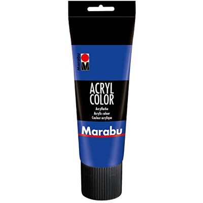 Marabu 12010025055 Acryl Color ultramarijnblauw donker 225 ml, crèmige acrylverf op waterbasis, sneldrogend, lichtecht, waterbestendig, aanbrengen met kwast en spons op canvas, papier, hout Marabu 12010025055 Acryl Color ultramarijnblauw donker 225 ml, crèmige acrylverf op waterbasis, sneldrogend, lichtecht, waterbestendig, aanbrengen met kwast en spons op canvas, papier, hout