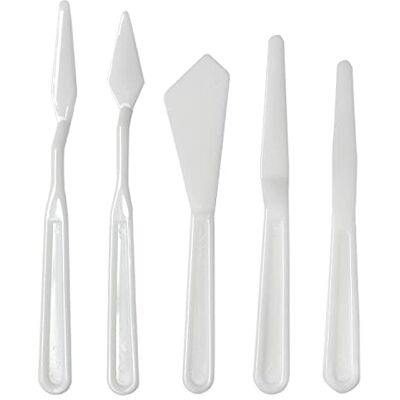 Artway Gegoten Plastic Paletmes Set 5 stuks, Wit Artway Gegoten Plastic Paletmes Set 5 stuks, Wit