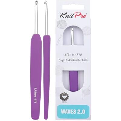 KnitPro Waves Haaknaalden – 3,75 mm haaknaald, ergonomische zachte handgrepen, zachte rubberen grip voor artritische handen, lichte en comfortabele haaknaalden voor breien KnitPro Waves Haaknaalden – 3,75 mm haaknaald, ergonomische zachte handgrepen, zachte rubberen grip voor artritische handen, lichte en comfortabele haaknaalden voor breien