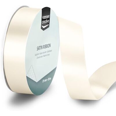 Creative Satijnlint Antiek Wit 20 m x 25 mm Dubbelzijdig Cadeaulint op Rol voor Knutselen, Decoraties, Kaarten Maken, Scrapbooking en DIY Creative Satijnlint Antiek Wit 20 m x 25 mm Dubbelzijdig Cadeaulint op Rol voor Knutselen, Decoraties, Kaarten Maken, Scrapbooking en DIY