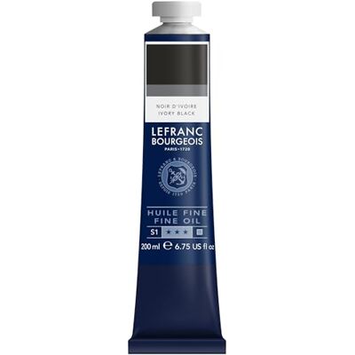 Lefranc Bourgeois 301851 Fijne olieverf van uitstekende kwaliteit, lichtecht met een gelijkmatige consistentie, tube van 200 ml, ideaal voor spieraammen, canvas, schilderbord Ivoor zwart Lefranc Bourgeois 301851 Fijne olieverf van uitstekende kwaliteit, lichtecht met een gelijkmatige consistentie, tube van 200 ml, ideaal voor spieraammen, canvas, schilderbord Ivoor zwart