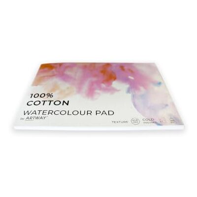 Artway A5 Aquarelblok, 12 Vellen, 300g/m², 100% Katoen Papier Voor Aquarel en Gouache; 100% Katoen, Koudgeperst, Zeer Absorberend, Zuurvrij & Gelijmd Artway A5 Aquarelblok, 12 Vellen, 300g/m², 100% Katoen Papier Voor Aquarel en Gouache; 100% Katoen, Koudgeperst, Zeer Absorberend, Zuurvrij & Gelijmd