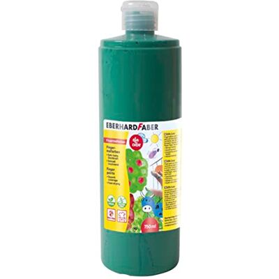 Eberhard Faber 578963 Vingerverf EFA Colour, permanent groen, 750 ml, sneldrogend en afwasbaar Eberhard Faber 578963 Vingerverf EFA Colour, permanent groen, 750 ml, sneldrogend en afwasbaar