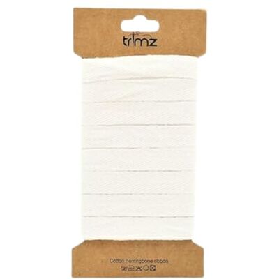 Trimz Katoenen lint met visgraat, wit, 15 mm x 5 m Trimz Katoenen lint met visgraat, wit, 15 mm x 5 m