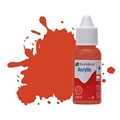 Humbrol Acrylverf No 132 Red Satin druppelfles,14ml Humbrol Acrylverf No 132 Red Satin druppelfles,14ml