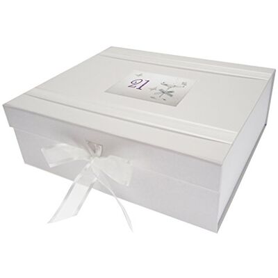 WHITE COTTON CARDS Wit Katoen Kaarten 21e Verjaardag, Grote aandacht, Coupé Glas, Hout, Wit, 27.2x32x11 cm WHITE COTTON CARDS Wit Katoen Kaarten 21e Verjaardag, Grote aandacht, Coupé Glas, Hout, Wit, 27.2x32x11 cm