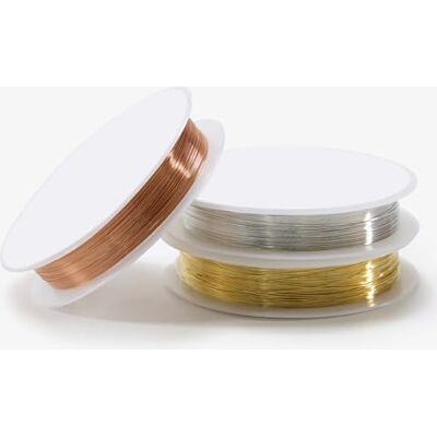 Kolamom 3 rollen sieradendraad dun 0,3 mm x 15 m, draad voor het knutselen zilver/goud/roségoud, knutseldraden voor het maken van sieraden, koperdraad voor knutselen en sieraden maken Kolamom 3 rollen sieradendraad dun 0,3 mm x 15 m, draad voor het knutselen zilver/goud/roségoud, knutseldraden voor het maken van sieraden, koperdraad voor knutselen en sieraden maken