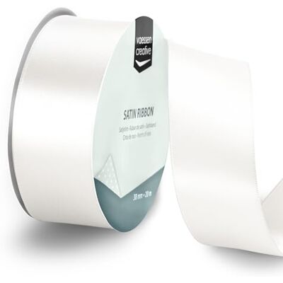 Creative Satijnlint Wit 20 m x 38 mm Dubbelzijdig Cadeaulint op Rol voor Knutselen, Decoraties, Kaarten Maken, Scrapbooking en DIY Creative Satijnlint Wit 20 m x 38 mm Dubbelzijdig Cadeaulint op Rol voor Knutselen, Decoraties, Kaarten Maken, Scrapbooking en DIY