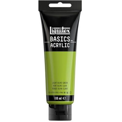 Liquitex Basics 8870064 Monopigmenteerde acrylverf, kunstenaarspigmenten, lichtecht, gemiddelde viscositeit, archiefkwaliteit, zijdeglanzende afwerking, 118ml Light Olive Green Liquitex Basics 8870064 Monopigmenteerde acrylverf, kunstenaarspigmenten, lichtecht, gemiddelde viscositeit, archiefkwaliteit, zijdeglanzende afwerking, 118ml Light Olive Green