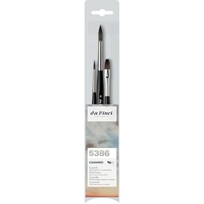 da Vinci CASANEO Aquarelpinael CASANEO Set Synthetische vezels Kunstenpenseel Aquarelschilderij Vloeibare acrylverf Made in Germany Set Maat 0 da Vinci CASANEO Aquarelpinael CASANEO Set Synthetische vezels Kunstenpenseel Aquarelschilderij Vloeibare acrylverf Made in Germany Set Maat 0