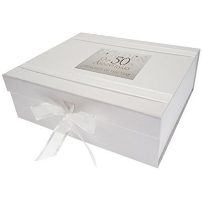 WHITE COTTON CARDS Herinneringsdoos voor 50. verjaardag, groot, geheugen van dit jaar. WHITE COTTON CARDS Herinneringsdoos voor 50. verjaardag, groot, geheugen van dit jaar.