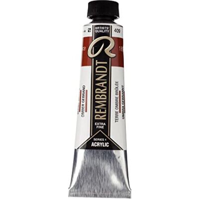 Rembrandt Acrylverf Zware Artists' Paint Burnt Umber 409-40 ml Tube Hoog pigment Lichtecht Duurzame verffilm Made in Netherlands Rembrandt Acrylverf Zware Artists' Paint Burnt Umber 409-40 ml Tube Hoog pigment Lichtecht Duurzame verffilm Made in Netherlands