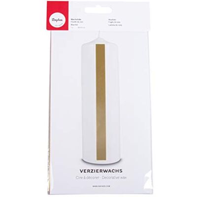 Rayher 3103806 Decoratieve was, goud hoogglans, decoratieve wasplaat 20 x 10 cm, wasfolie voor het versieren van kaarsen, kaarswas, wasfolie Rayher 3103806 Decoratieve was, goud hoogglans, decoratieve wasplaat 20 x 10 cm, wasfolie voor het versieren van kaarsen, kaarswas, wasfolie