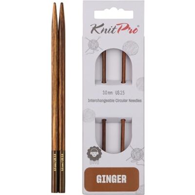 KnitPro - Ginger - Birch - 3.00mm - Verwisselbare ronde pennen KnitPro - Ginger - Birch - 3.00mm - Verwisselbare ronde pennen
