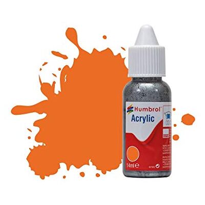 Humbrol Modelverf DB0018 No 18 Oranje Glans (14ml), acrylverf voor modellen, kunststof, metaal, hout, glas, keramiek en meer, acryl retoucheerverf hobbyverffles voor knutselkits Humbrol Modelverf DB0018 No 18 Oranje Glans (14ml), acrylverf voor modellen, kunststof, metaal, hout, glas, keramiek en meer, acryl retoucheerverf hobbyverffles voor knutselkits