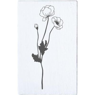 May and Berry Houten stempel klaprozen, 45x45mm May and Berry Houten stempel klaprozen, 45x45mm