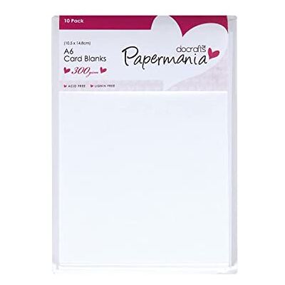 Papermania Sjablonen voor kaarten, 300 g/m², A6, verpakking van 10 stuks, wit Papermania Sjablonen voor kaarten, 300 g/m², A6, verpakking van 10 stuks, wit