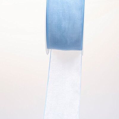 Deko und Band 53736 Organza lint met weefrand 38mm 50m col. 71 lichtblauw 53736-38-50-71 Deko und Band 53736 Organza lint met weefrand 38mm 50m col. 71 lichtblauw 53736-38-50-71