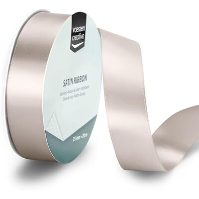 Creative Satijnlint Beige 20 m x 25 mm Dubbelzijdig Cadeaulint op Rol voor Knutselen, Decoraties, Kaarten Maken, Scrapbooking en DIY Creative Satijnlint Beige 20 m x 25 mm Dubbelzijdig Cadeaulint op Rol voor Knutselen, Decoraties, Kaarten Maken, Scrapbooking en DIY