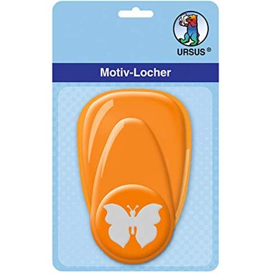 Ursus 19480046 motiefperforator met hendel, medium, vlinder, ca. 25,4 mm, oranje Ursus 19480046 motiefperforator met hendel, medium, vlinder, ca. 25,4 mm, oranje