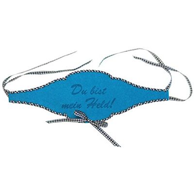 Petra's Bastel News Petra's Knutsel-News Dekoartikel Flesband, Du bist Mein Held, turquoise viltband met zwart geruit lint, blauw, 30 Petra's Bastel News Petra's Knutsel-News Dekoartikel Flesband, Du bist Mein Held, turquoise viltband met zwart geruit lint, blauw, 30