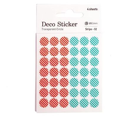 Dailylike Stickers papier rond strepen 02 op vellen diameter 8,5 mm. Dailylike Stickers papier rond strepen 02 op vellen diameter 8,5 mm.