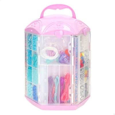 COLORBABY Beauty Love Creatieve sieraden, kinderkoffer met kralen, koorden en accessoires, kit voor het maken van halskettingen en armbanden, organizer met vakken, om te knutselen vanaf 5 jaar (39433) COLORBABY Beauty Love Creatieve sieraden, kinderkoffer met kralen, koorden en accessoires, kit voor het maken van halskettingen en armbanden, organizer met vakken, om te knutselen vanaf 5 jaar (39433)