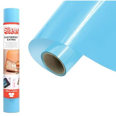 SISER ® EasyWeed® extra lichtblauw, 30 cm x 0,5 m, transfervinyl voor nylon, leer, behandeld textiel SISER ® EasyWeed® extra lichtblauw, 30 cm x 0,5 m, transfervinyl voor nylon, leer, behandeld textiel