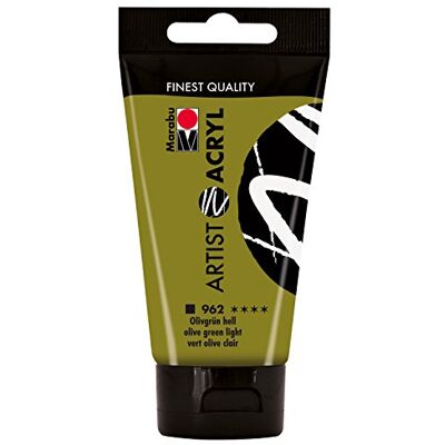 Marabu 12200002962 Artist acryl olijfgroen licht 75 ml, fijne acrylverf in kunstenaarskwaliteit, op waterbasis, pastose consistentie, hoog gepigmenteerd, zeer goede glans en dekking Marabu 12200002962 Artist acryl olijfgroen licht 75 ml, fijne acrylverf in kunstenaarskwaliteit, op waterbasis, pastose consistentie, hoog gepigmenteerd, zeer goede glans en dekking