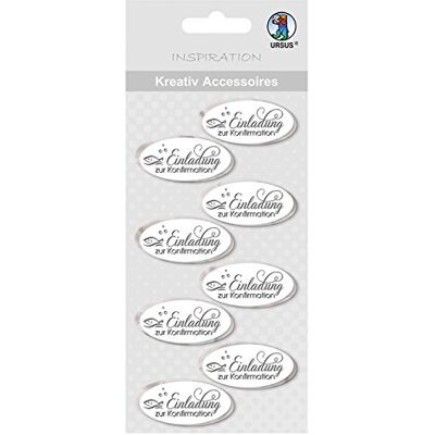 Ursus 564000321F Creatieve accessoires, uitnodiging voor bevestiging, 8 stuks, wit/zilver, één maat Ursus 564000321F Creatieve accessoires, uitnodiging voor bevestiging, 8 stuks, wit/zilver, één maat