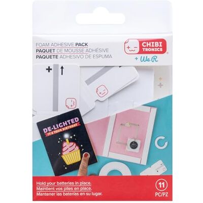 We R Memory Keepers We R Makers Chibitronics Batterij & Foam Tape Set Batterijhouders en Dubbelzijdige Foamrol voor LED Lichtcircuits voor Verlichte Kaarten & DIY Elektronica Werkt met Conductive Tape We R Memory Keepers We R Makers Chibitronics Batterij & Foam Tape Set Batterijhouders en Dubbelzijdige Foamrol voor LED Lichtcircuits voor Verlichte Kaarten & DIY Elektronica Werkt met Conductive Tape
