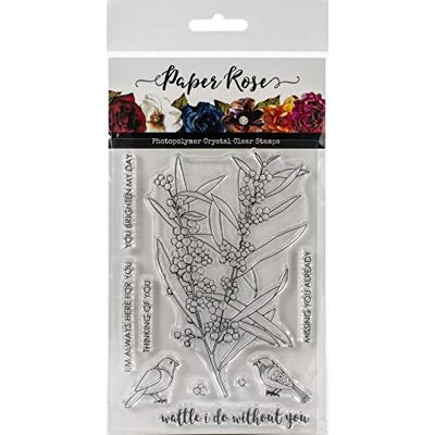 Paper Rose -3PL CLEAR STAMPS WATTLE, One Size Paper Rose -3PL CLEAR STAMPS WATTLE, One Size