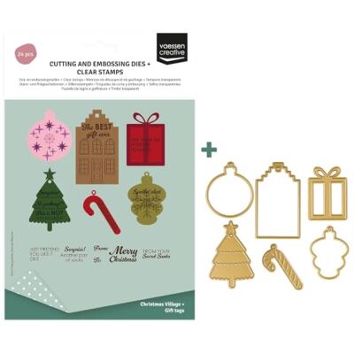 Creative Clear Stamp & Snijmal Set 24 st. Kerst Cadeaulabels Cutting dies & stempels, Kaarten maken, Scrapbooking, Knutselen, DIY Creative Clear Stamp & Snijmal Set 24 st. Kerst Cadeaulabels Cutting dies & stempels, Kaarten maken, Scrapbooking, Knutselen, DIY