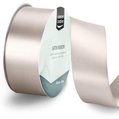 Creative Satijnlint Beige 20 m x 38 mm Dubbelzijdig Cadeaulint op Rol voor Knutselen, Decoraties, Kaarten Maken, Scrapbooking en DIY Creative Satijnlint Beige 20 m x 38 mm Dubbelzijdig Cadeaulint op Rol voor Knutselen, Decoraties, Kaarten Maken, Scrapbooking en DIY