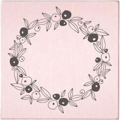 May and Berry Houten stempel bessenkrans, 45x45mm, roze May and Berry Houten stempel bessenkrans, 45x45mm, roze