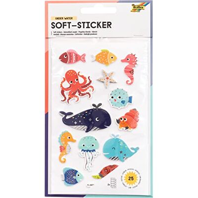 folia 19302 Soft Sticker Under Water, hoogwaardige stickers van schuim met hete folie-afwerking, 25 gesorteerde stickers, ideaal voor het versieren van wenskaarten, knutselwerk en scrapbooking folia 19302 Soft Sticker Under Water, hoogwaardige stickers van schuim met hete folie-afwerking, 25 gesorteerde stickers, ideaal voor het versieren van wenskaarten, knutselwerk en scrapbooking