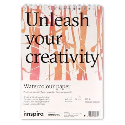 INNSPIRO Aquarelpapierblok A4, 12 pagina's, 300 g. INNSPIRO Aquarelpapierblok A4, 12 pagina's, 300 g.