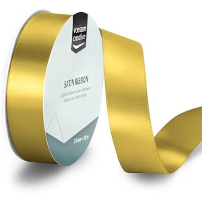 Creative Satijnlint Goud 20 m x 25 mm Dubbelzijdig Cadeaulint op Rol voor Knutselen, Decoraties, Kaarten Maken, Scrapbooking en DIY Creative Satijnlint Goud 20 m x 25 mm Dubbelzijdig Cadeaulint op Rol voor Knutselen, Decoraties, Kaarten Maken, Scrapbooking en DIY