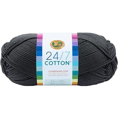 Lion Brand Yarn Company Katoenen Garen - Antraciet - 100% katoen Lion Brand Yarn Company Katoenen Garen - Antraciet - 100% katoen