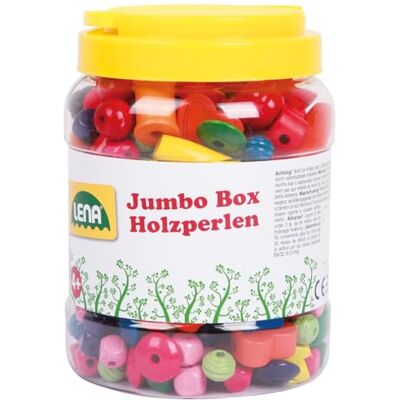Lena 32044 knutselset houten rijgkralen in jumbo box, met rijgkralen van hout, ca. 2 cm groot, mix van houten kralen voor kinderen vanaf 4 jaar, kralen voor het zelf maken van kettingen en rijgen van kralensieraden Lena 32044 knutselset houten rijgkralen in jumbo box, met rijgkralen van hout, ca. 2 cm groot, mix van houten kralen voor kinderen vanaf 4 jaar, kralen voor het zelf maken van kettingen en rijgen van kralensieraden