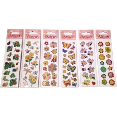 Pandecor 12 kaartstickers, verschillende motieven, dieren en bloemen, 5 x 16 cm Pandecor 12 kaartstickers, verschillende motieven, dieren en bloemen, 5 x 16 cm