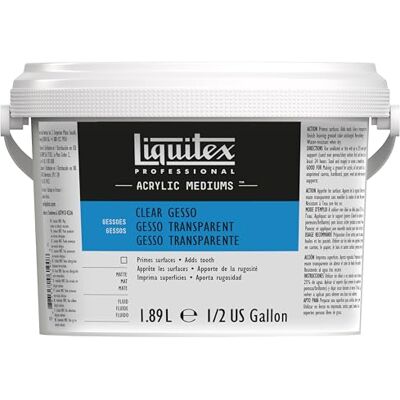 Liquitex 5337 Professional heldere gesso, universele primer voor acrylverf, lichte en verouderingsbestendige primer, klaar voor gebruik fles van 1,89 liter, transparant Liquitex 5337 Professional heldere gesso, universele primer voor acrylverf, lichte en verouderingsbestendige primer, klaar voor gebruik fles van 1,89 liter, transparant