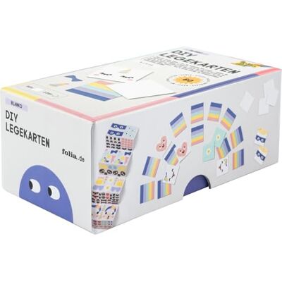 folia 2319 DIY speelkaarten, 60 stuks ca. 6 x 6 cm, memospel met kleurrijke speelkaarten en 136 stickers, geheugenspel om zelf te ontwerpen folia 2319 DIY speelkaarten, 60 stuks ca. 6 x 6 cm, memospel met kleurrijke speelkaarten en 136 stickers, geheugenspel om zelf te ontwerpen
