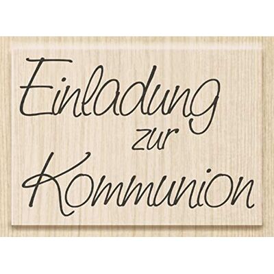 Knorr Prandell 211800100 211800100 stempel van hout (Communie & Confirmatie) formaat 6,1 x 4,2 cm, motief: Uitnodiging voor de Commie Knorr Prandell 211800100 211800100 stempel van hout (Communie & Confirmatie) formaat 6,1 x 4,2 cm, motief: Uitnodiging voor de Commie