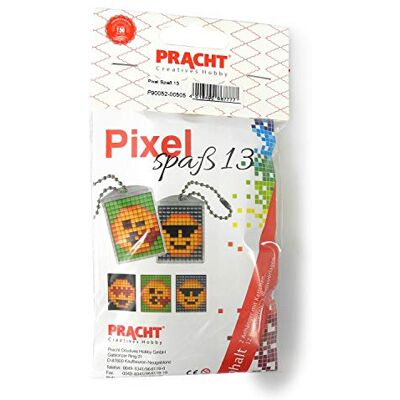 Pracht Creatives Hobby Pixel P90052-00505 Leuke knutselset 13 voor kinderen, eenvoudig insteeksysteem met steentjes van bioplastic voor het ontwerpen van 2 sleutelhangers (medaillons), zonder strijken en lijmen Pracht Creatives Hobby Pixel P90052-00505 Leuke knutselset 13 voor kinderen, eenvoudig insteeksysteem met steentjes van bioplastic voor het ontwerpen van 2 sleutelhangers (medaillons), zonder strijken en lijmen