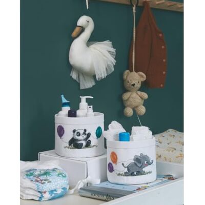 Permin Babykamer Borduurpakket - Panda & Olifant - 17cm Permin Babykamer Borduurpakket - Panda & Olifant - 17cm
